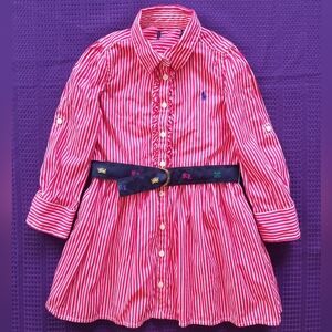 Ralph Lauren Pink Striped Kids Casual Dress